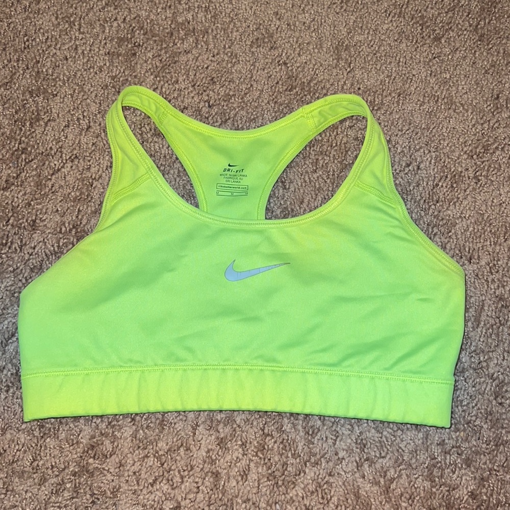 Neon Yellow Nike Sports Bra